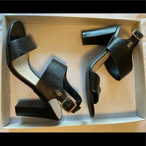 Cole Haan Black Leather Heeled Sandals